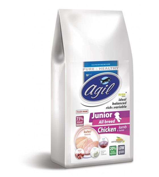AGIL Junior All Breed, CHICKEN & lamb, tuna, joghurt AGIL Junior All Breed, CHICKEN & lamb, tuna, joghurt