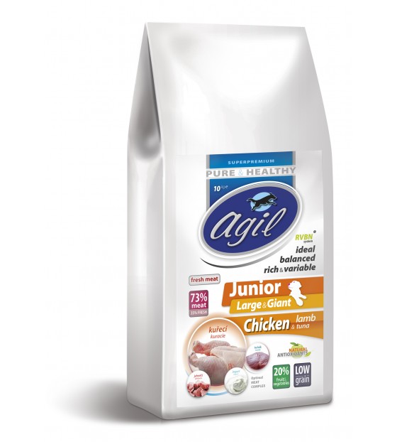 AGIL Junior Large & Giant, CHICKEN & lamb, tuna, joghurt AGIL Junior Large & Giant, CHICKEN & lamb, tuna, joghurt