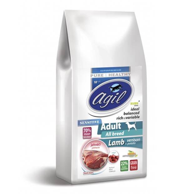 AGIL Adult SENSITIVE, GRAINFREE, bez obilovin, Lamb & venison AGIL Adult SENSITIVE, GRAINFREE, bez obilovin, Lamb & venison