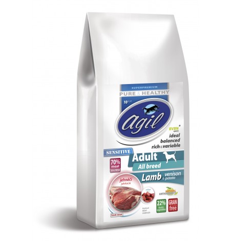 AGIL Adult SENSITIVE, GRAINFREE, bez obilovin, Lamb & venison