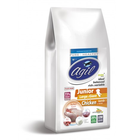 AGIL Junior Large & Giant, CHICKEN & lamb, tuna, joghurt