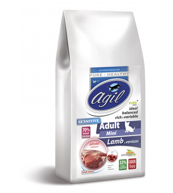 AGIL Adult MINI Sensitive Lamb & venison, GRAINFREE, bez obilovin, Lamb & Venison AGIL Adult MINI Sensitive Lamb & venison, GRAINFREE, bez obilovin, Lamb & Venison